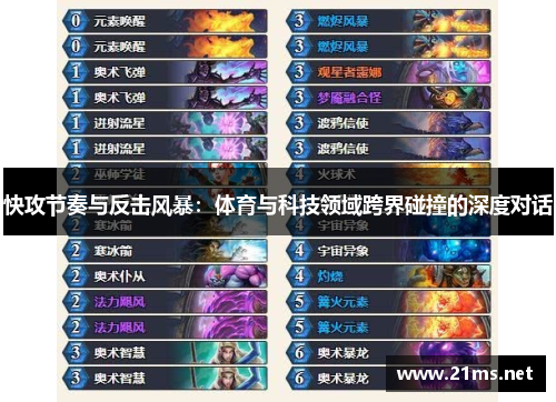 快攻节奏与反击风暴:体育与科技领域跨界碰撞的深度对话 快攻节奏与反击风暴:体育与科技领域跨界碰撞的深度对话